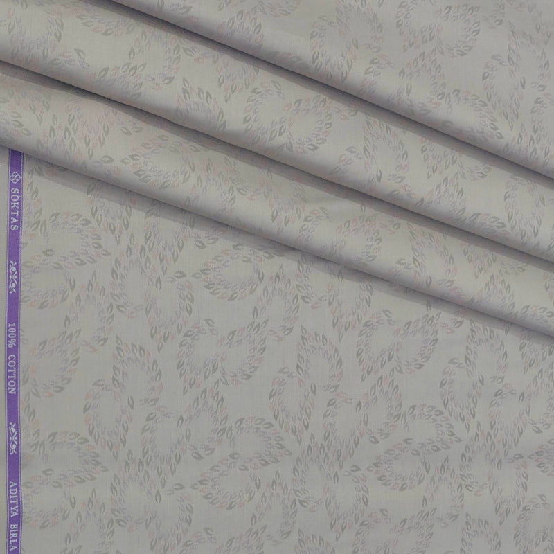 Shirt Fabric Soktas Finest Premium 80s Giza Cotton Jacquard Colour Dusty Greyish Brown