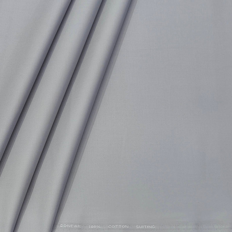 Trouser Fabric Donear Pure Cotton Plain Colour Light Silver
