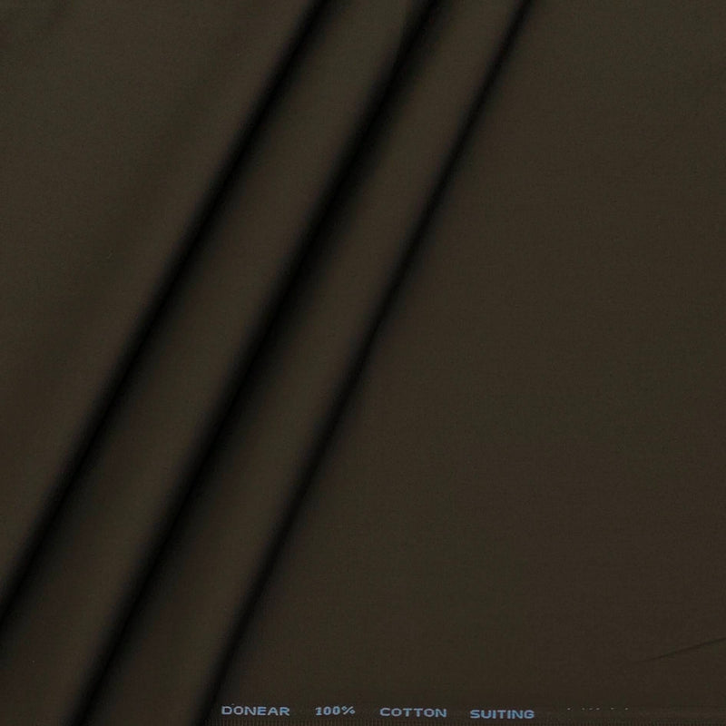 Trouser Fabric Donear Pure Cotton Plain Colour Dark Mocha Brown