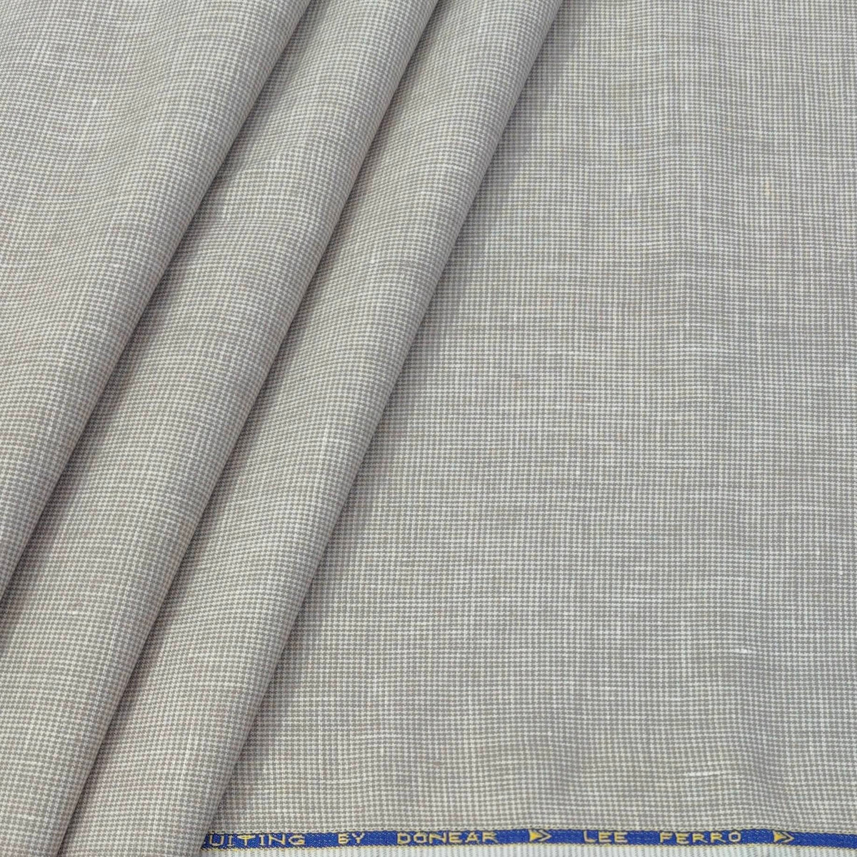 Trouser Fabric Donear Premium 60Lea×44Lea 100% Linen Pin Check Colour Ant Brown