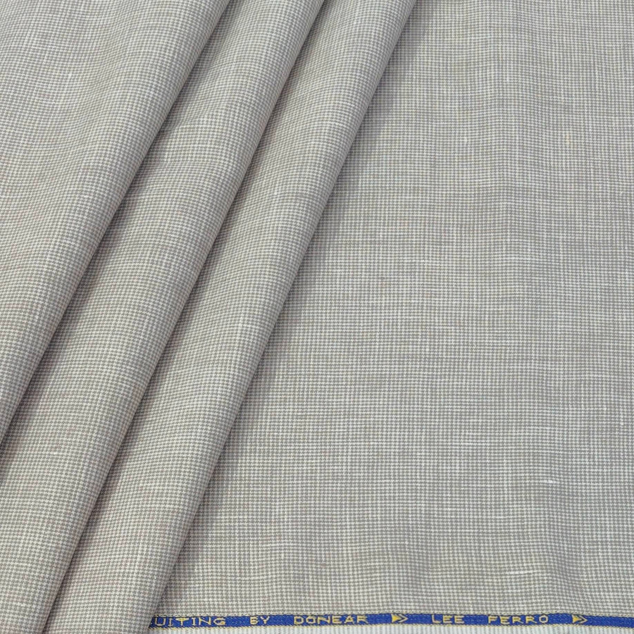 Trouser Fabric Donear Premium 60Lea×44Lea 100% Linen Pin Check Colour Ant Brown