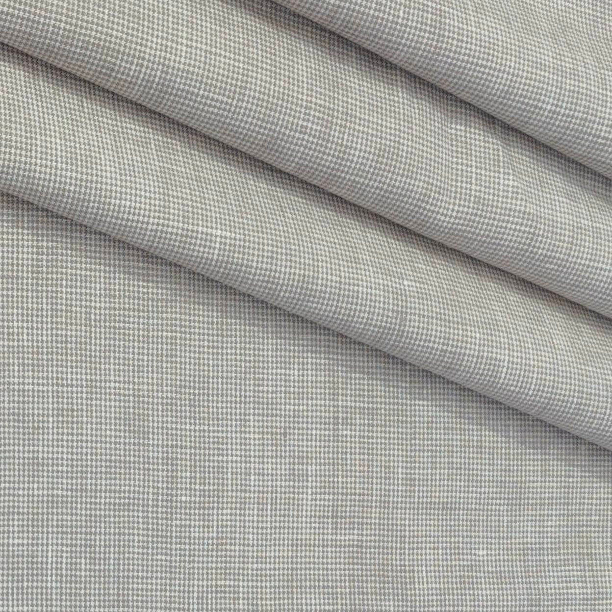 Trouser Fabric Donear Premium 60Lea×44Lea 100% Linen Pin Check Colour Ant Brown