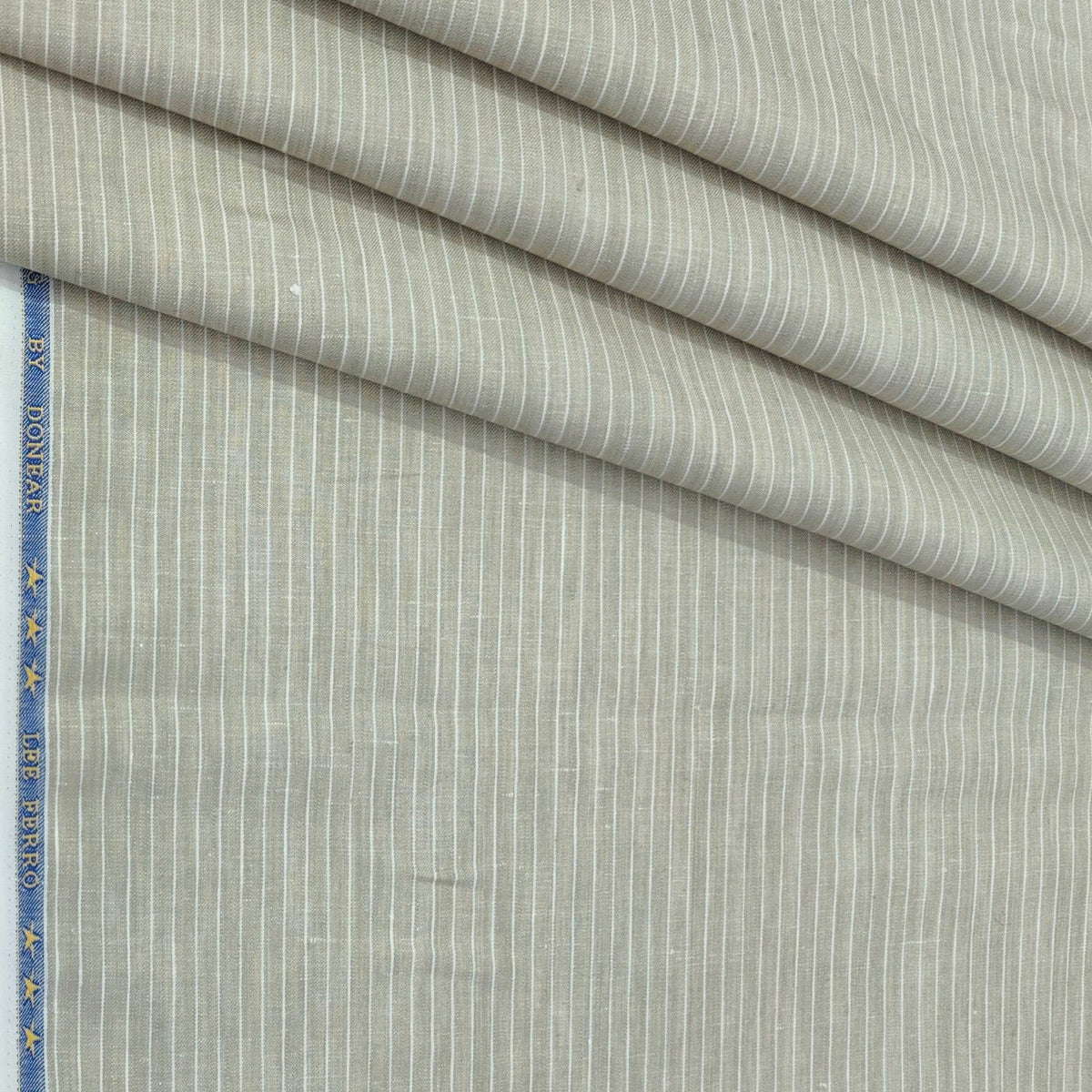 Trouser Fabric Donear Premium 60Lea×44Lea 100% Linen Lining Colour Dark Sand Brown