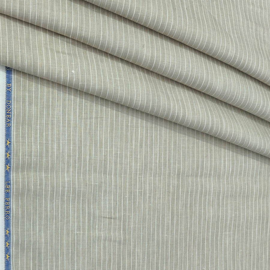 Trouser Fabric Donear Premium 60Lea×44Lea 100% Linen Lining Colour Dark Sand Brown
