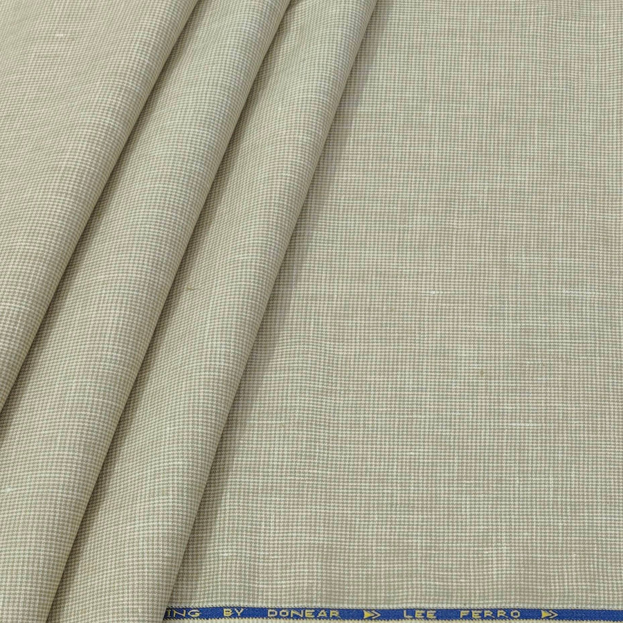 Trouser Fabric Donear Premium 44Lea 100% Linen Pin Check Colour Brown