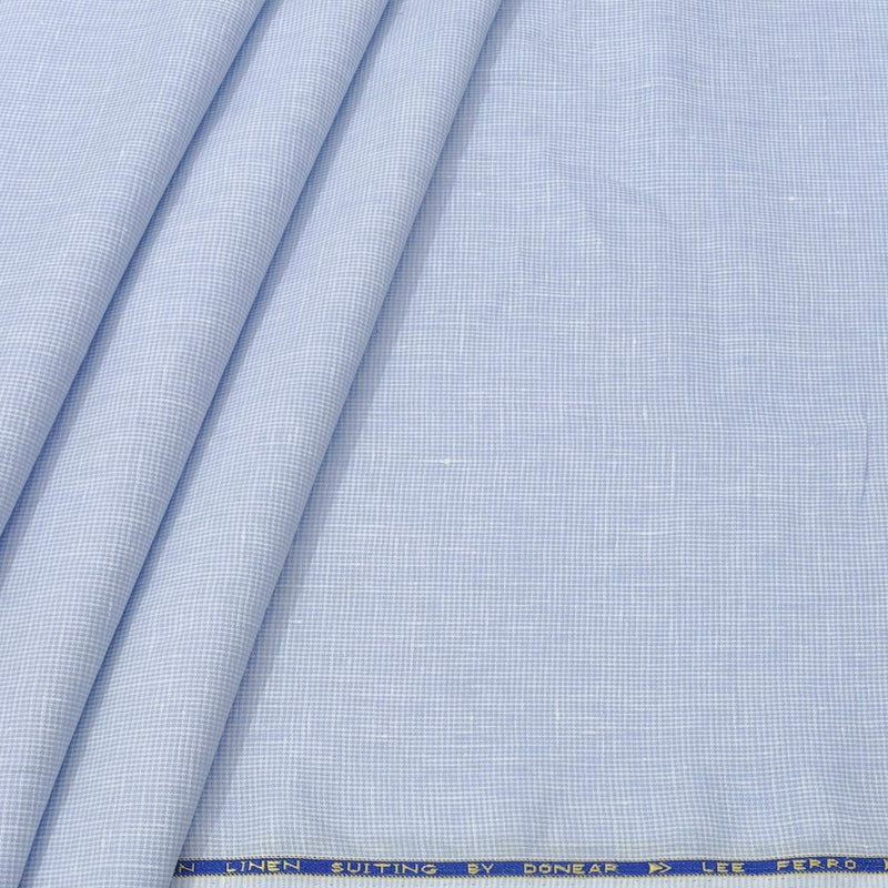 Trouser Fabric Donear Premium 44Lea 100% Linen Pin Check Colour Blue