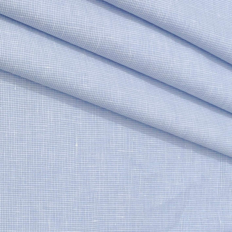 Trouser Fabric Donear Premium 44Lea 100% Linen Pin Check Colour Blue