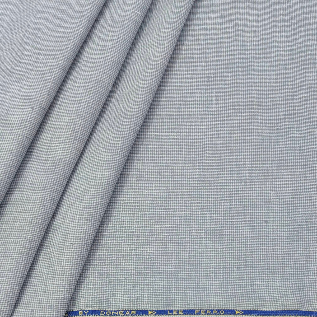 Trouser Fabric Donear Premium 44 Lea 100% Linen Pin Check Colour Light Grey