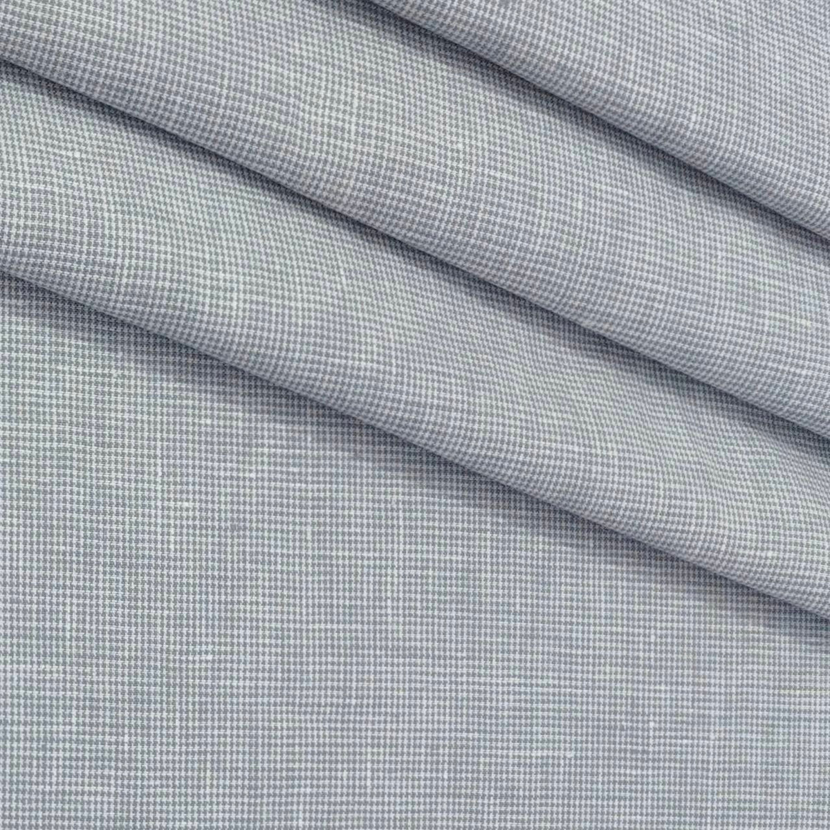 Trouser Fabric Donear Premium 44 Lea 100% Linen Pin Check Colour Light Grey