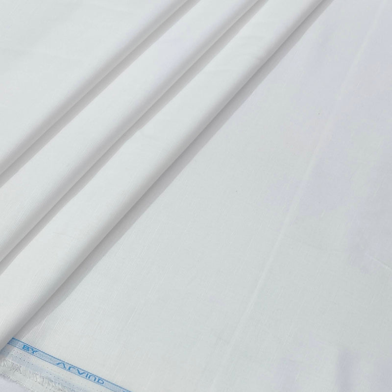 Shirt Fabric Arvind Linen Blended Slub Colour White