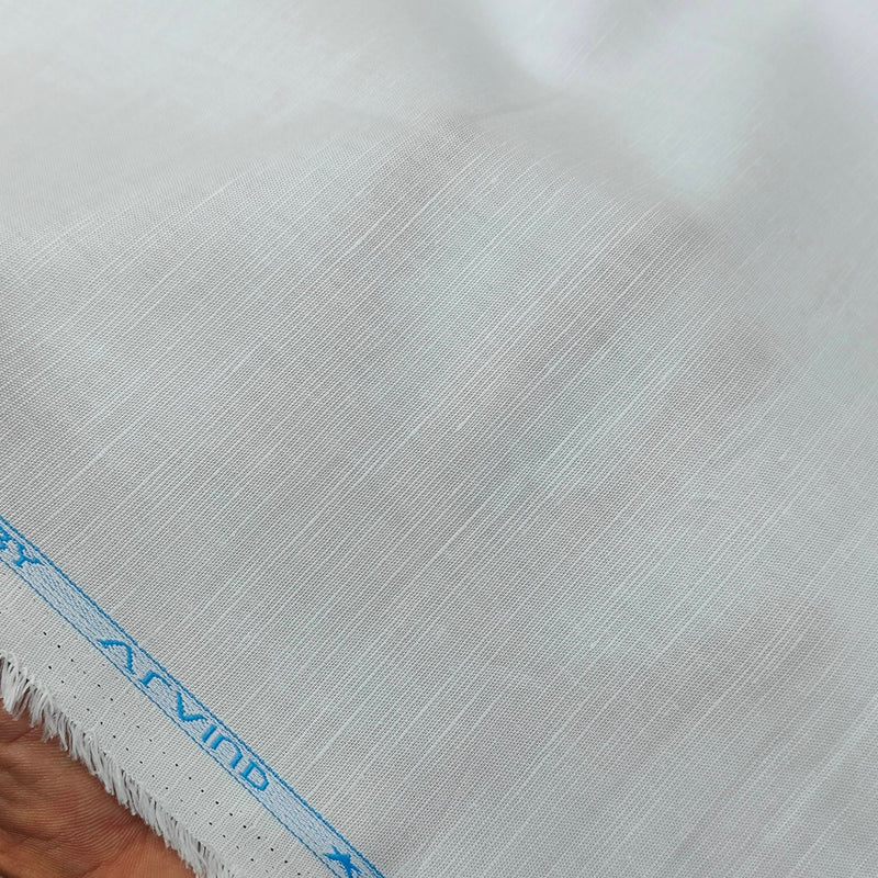 Shirt Fabric Arvind Linen Blended Slub Colour White