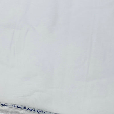 Shirt n Kurta Fabric Arvind Stiff 140×140s Lawn Pure Cotton Plain White