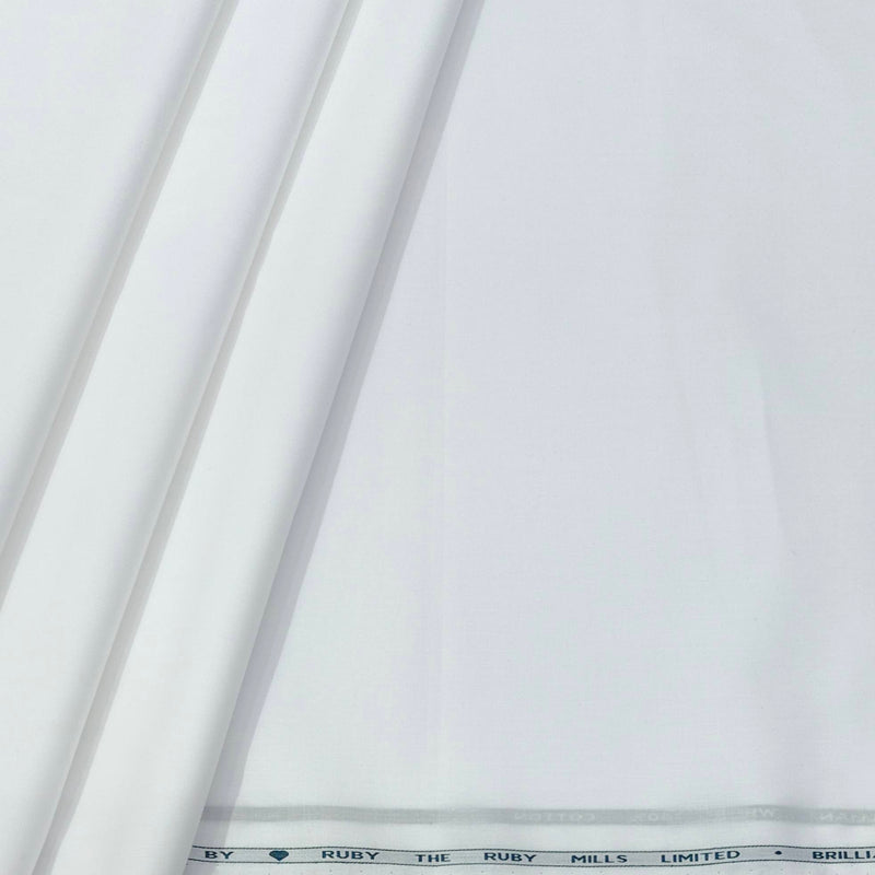 Pajama Fabric Ruby 60s Giza Cotton Plain White
