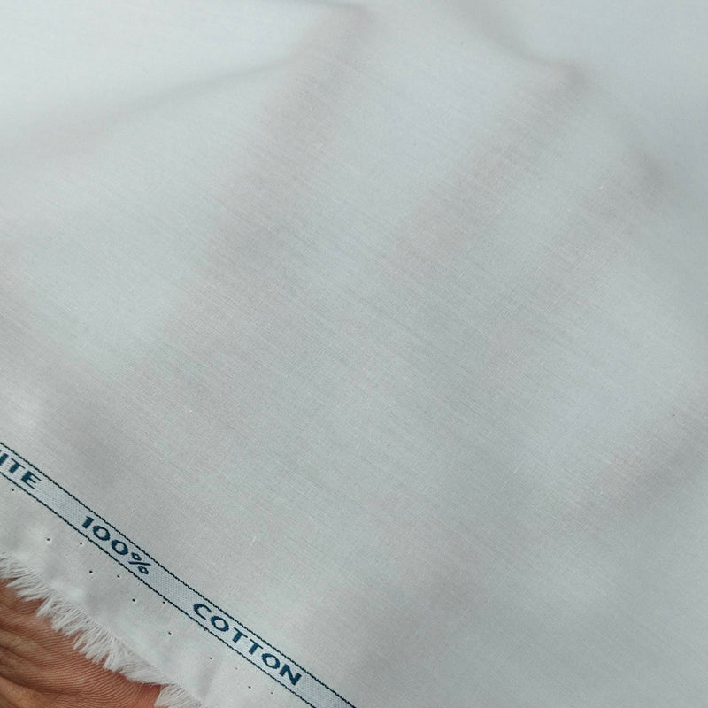 Pajama Fabric Ruby 60s Giza Cotton Plain White