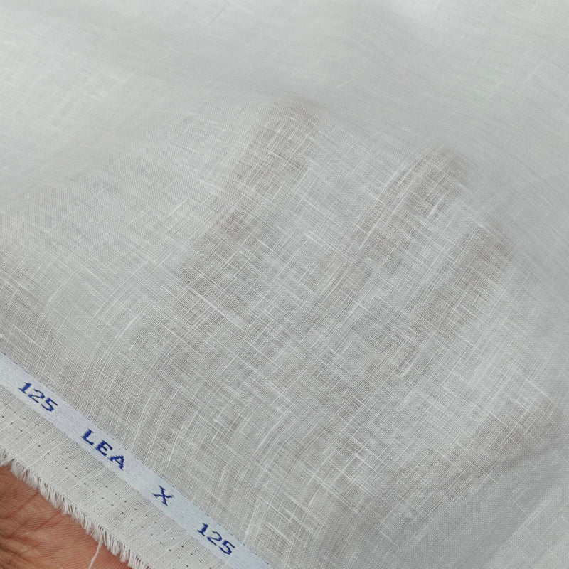 Shirt Fabric Donear 125Lea × 125 Lea 100%Linen Slub Colour White