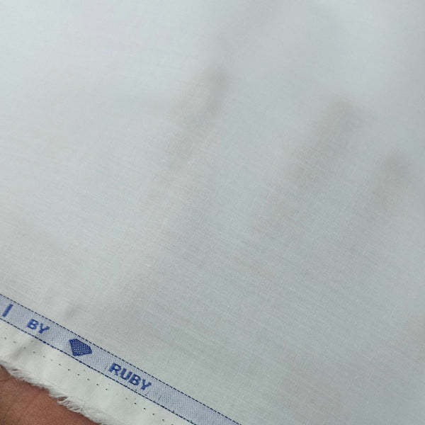 Pajama Fabric Ruby Stiff Finish Pure Cotton Plain White