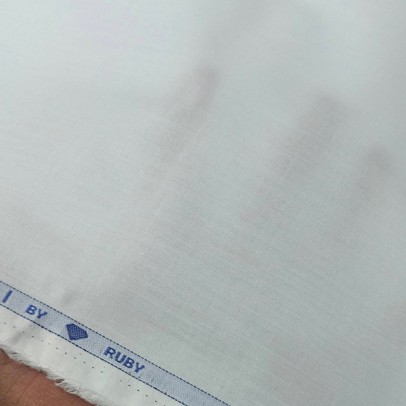 Pajama Fabric Ruby Stiff Finish Pure Cotton Plain White