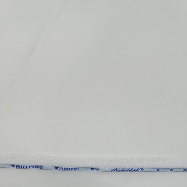 Mafatlal Men's Polyester Cotton White Plain Pyjama Fabric