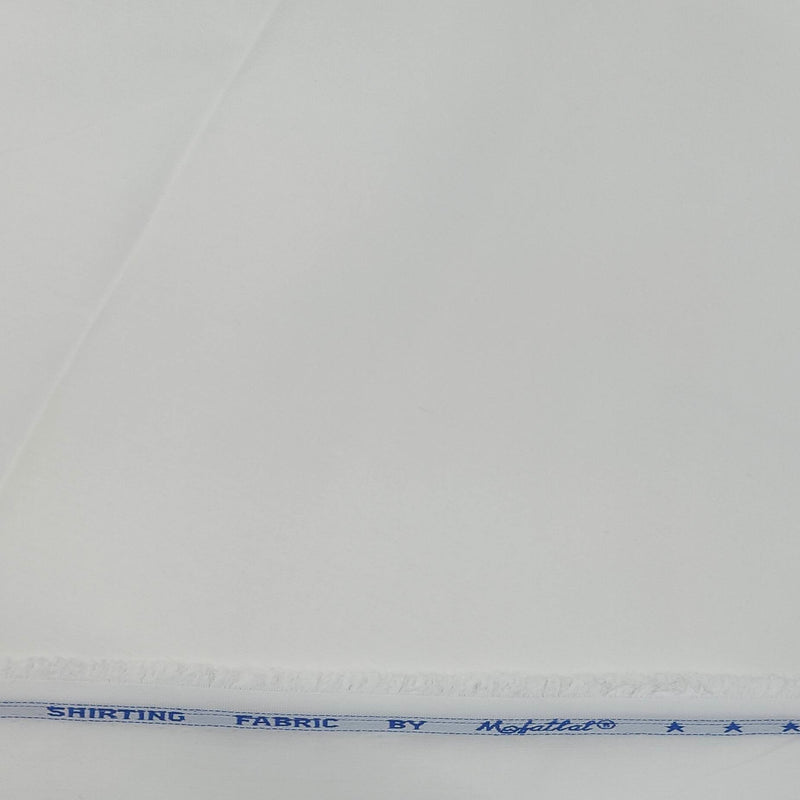 Mafatlal Men's Polyester Cotton White Plain Pyjama Fabric
