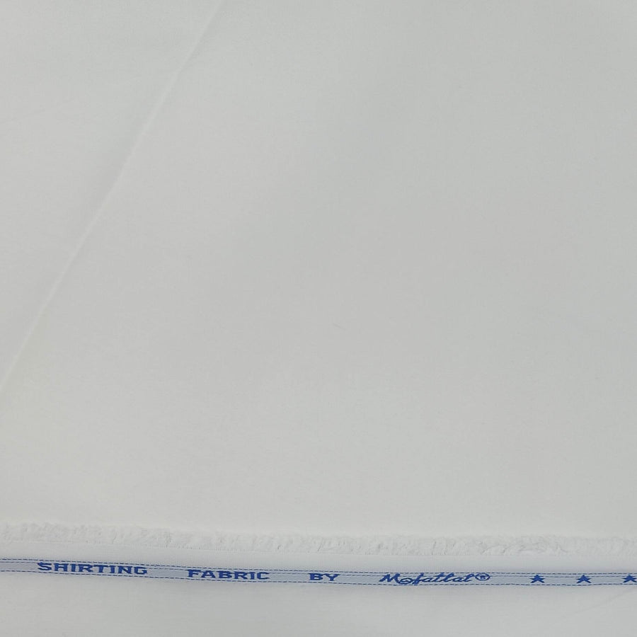 Mafatlal Men's Polyester Cotton White Plain Pyjama Fabric