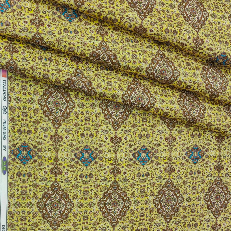 Kurta Pajama N Koti Fabric Set Colour Yellow Golden