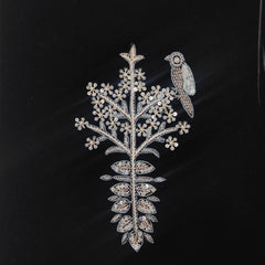 ManTire Premium Designer Bandhgala Suit Fabric With Handwork Colour Black