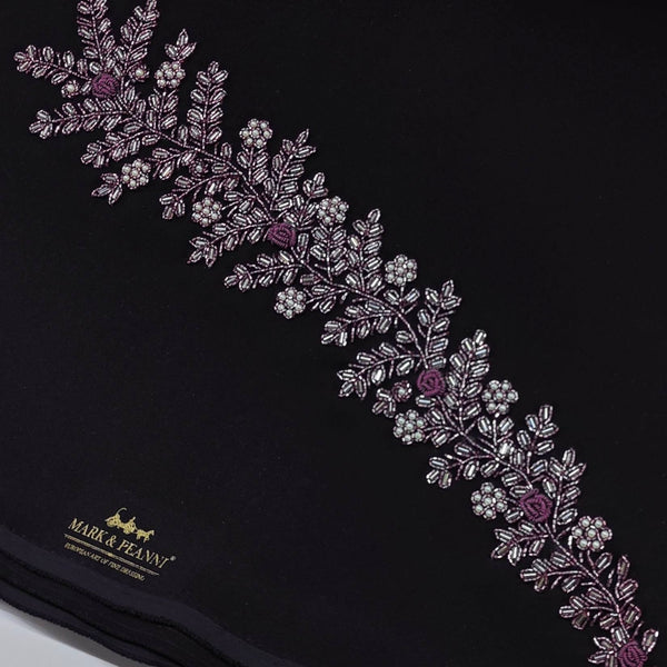 ManTire Premium Designer Bandhgala Suit Fabric With Handwork Colour Wine