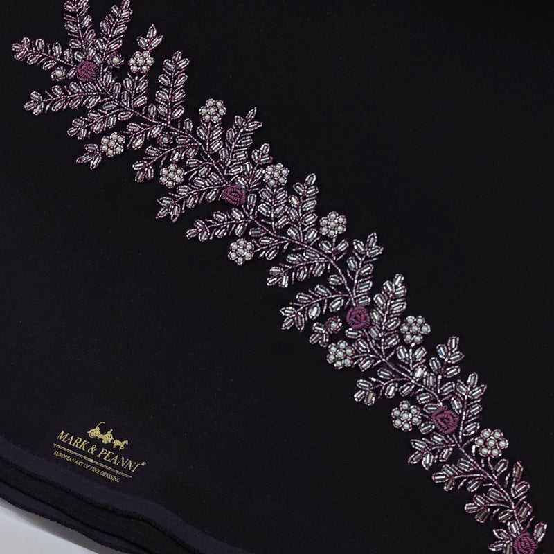 ManTire Premium Designer Bandhgala Suit Fabric With Handwork Colour Wine