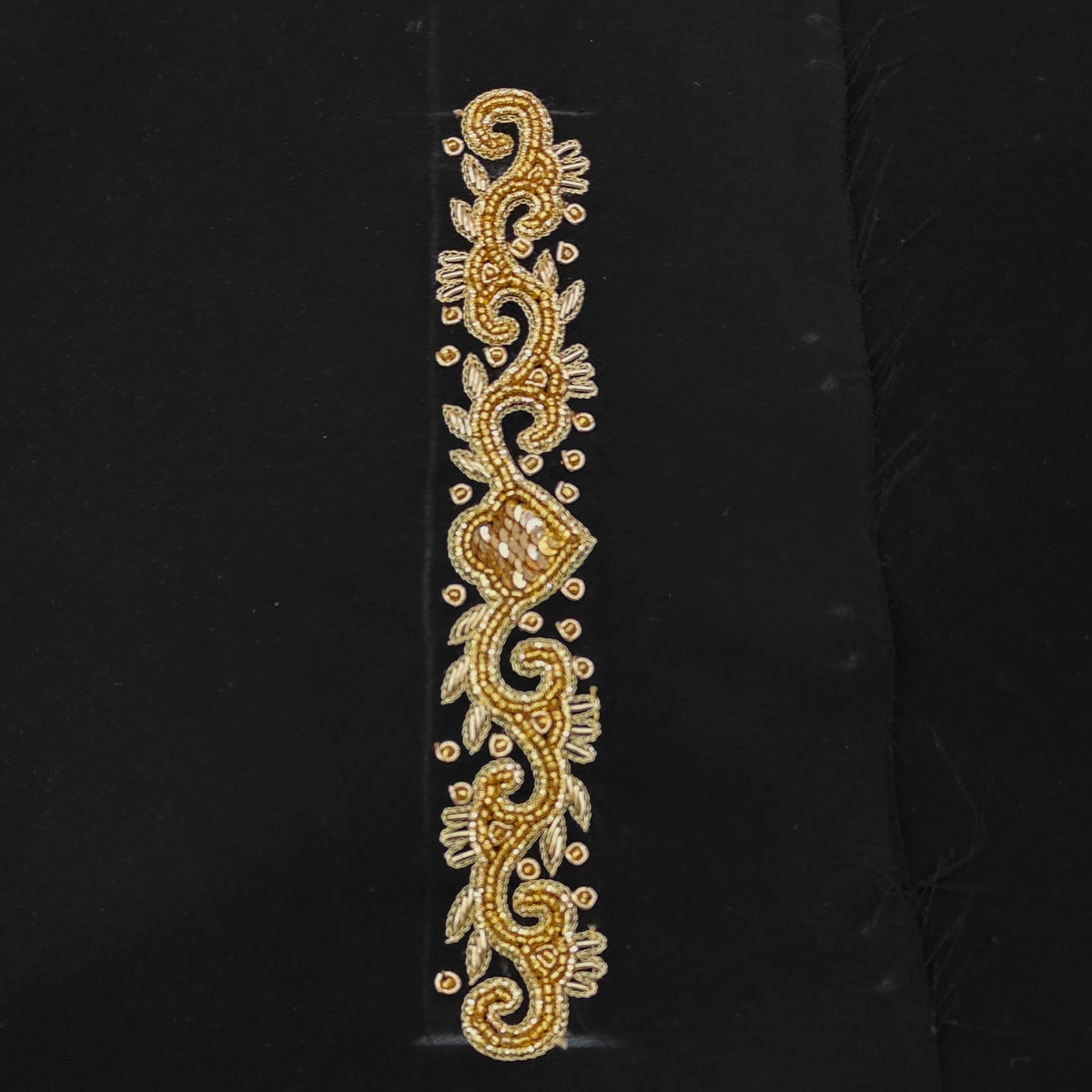 ManTire Premium Designer Bandhgala Suit Fabric With Handwork Colour Black