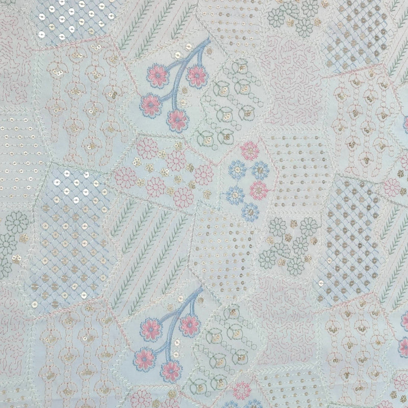 Koti (Nehru Jacket) Fabric ManTire Designer Silk Embroidery Colour Blue,Green N Pink