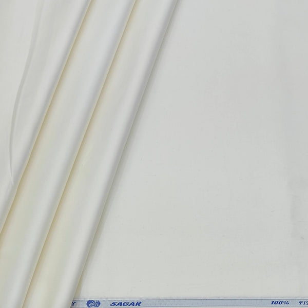 Kurta Pajama Fabric ManTire 100% Cotton Premium Plain Color Off White