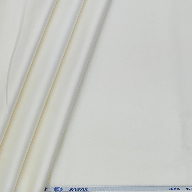 Kurta Pajama Fabric ManTire 100% Cotton Premium Plain Color Off White