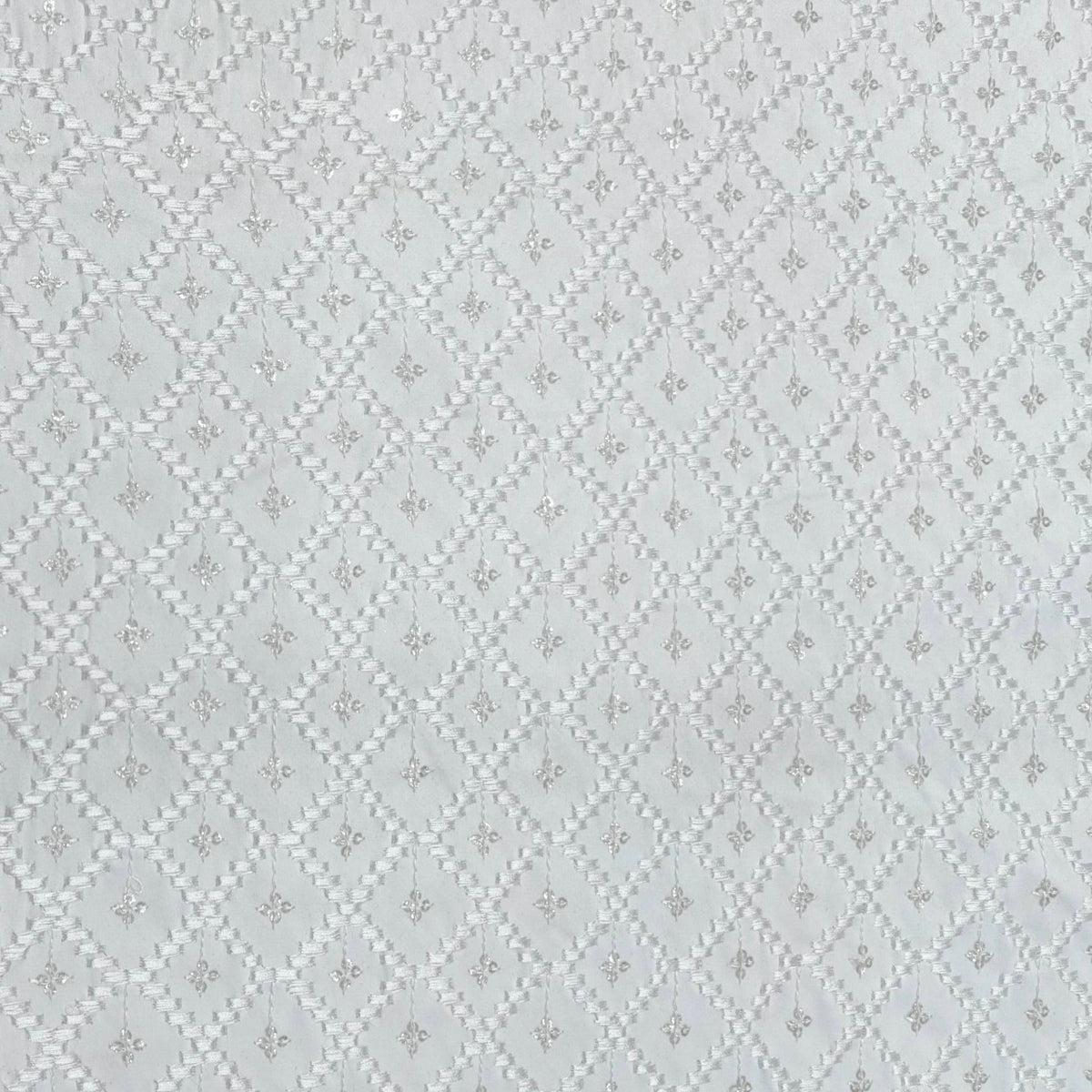 Koti (Nehru Jacket) Fabric ManTire Designer Silk Embroidery Colour White