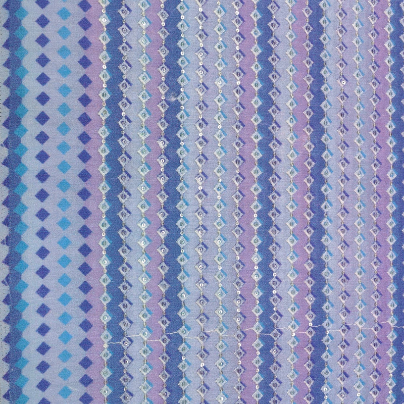 Koti (Nehru Jacket) Fabric ManTire Designer Silk Embroidery Colour Blue N Lavender