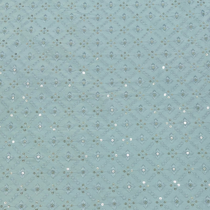 Kurta Fabric ManTire Designer Silk Embroidery Colour Greenish Blue