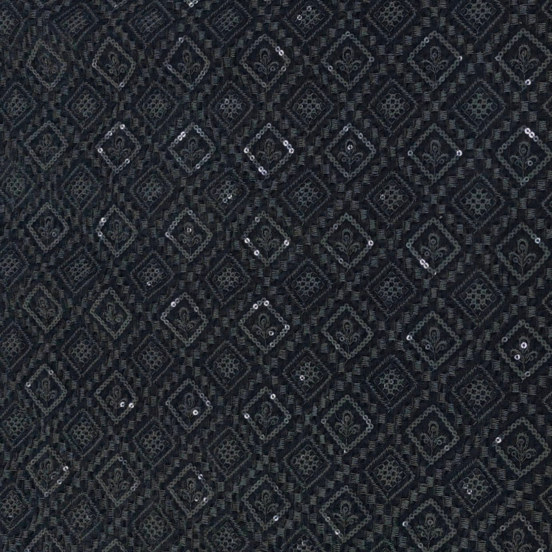 Kurta Fabric ManTire Designer Velvet Embroidery Colour Dark Grey