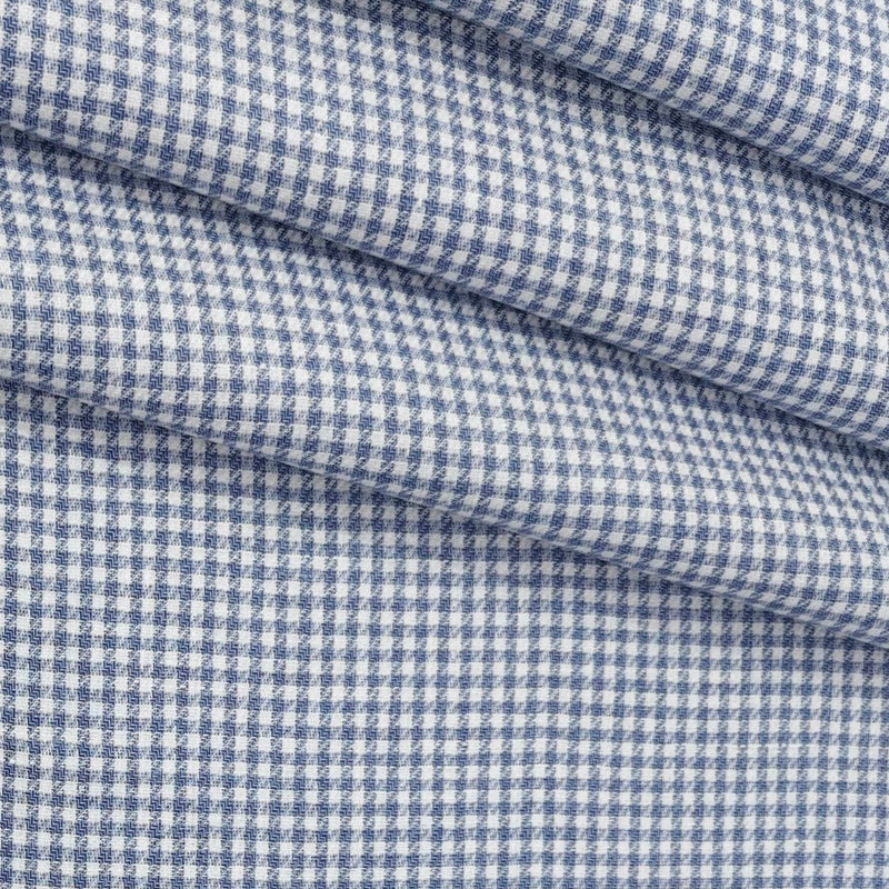 Trouser Fabric Donear Premium 60Lea  100% Linen Check Colour Blue N White