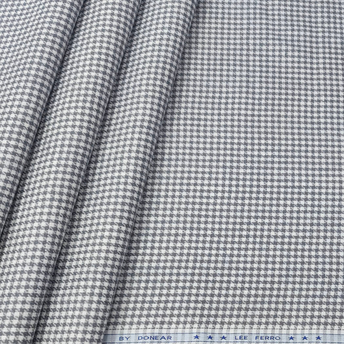 Trouser Fabric Donear Premium 60Lea  100% Linen zig zag Check Colour Grey N White