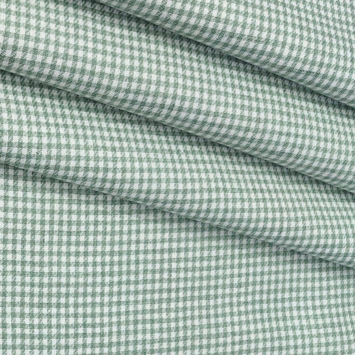 Trouser Fabric Donear Premium 60Lea  100% Linen Check Colour Green
