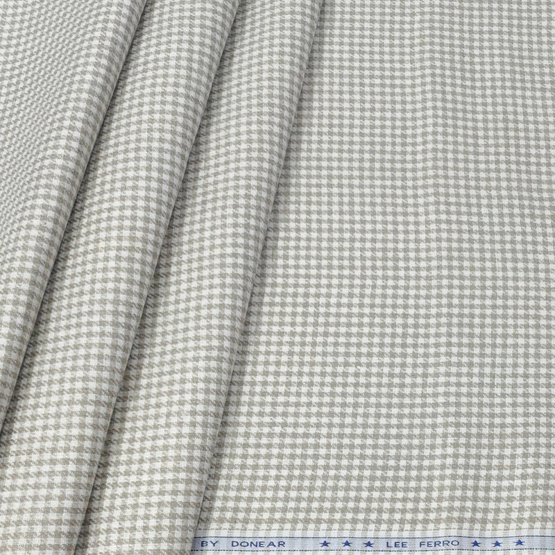 Trouser Fabric Donear Premium 60Lea  100% Linen Check Colour Brown