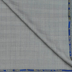 Trouser Fabric Reid & Taylor Super 130s Count 70%Wool Broad Check Color Light Grey