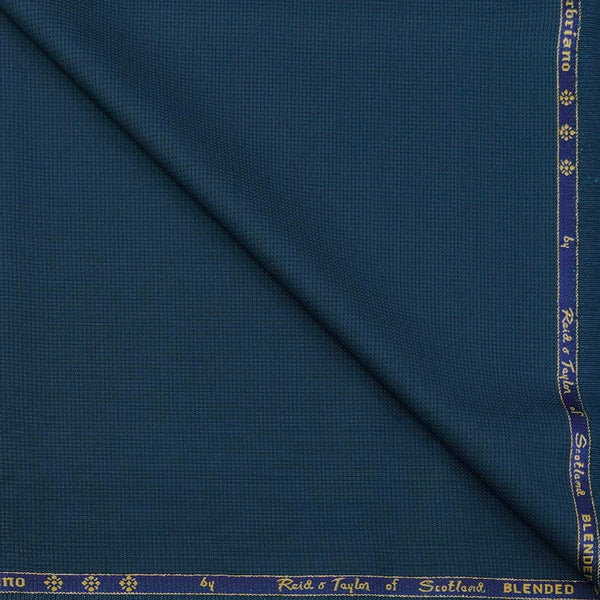 Trouser Fabric Reid & Taylor Super 150s Count 58%Wool Dotted Color Prussian Blue