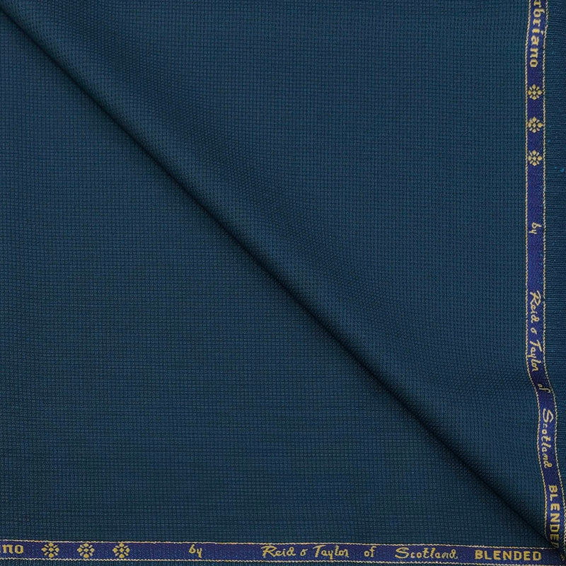 Trouser Fabric Reid & Taylor Super 150s Count 58%Wool Dotted Color Prussian Blue