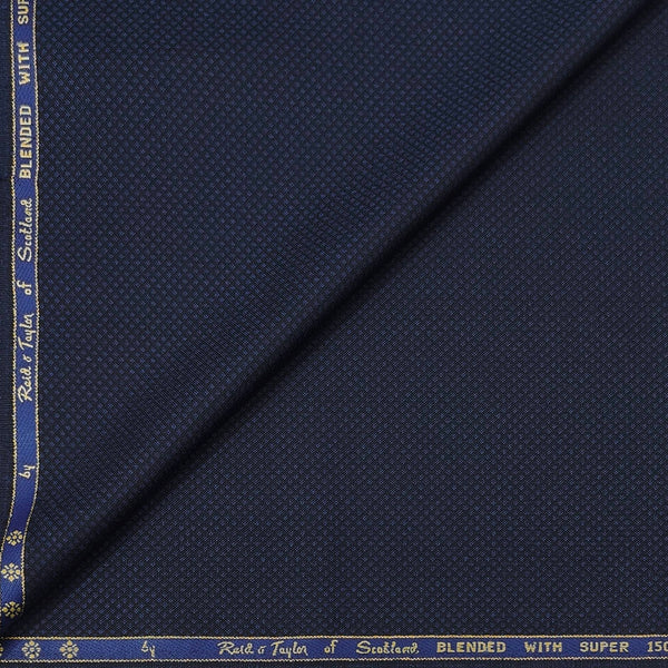 Trouser Fabric Reid & Taylor Super 150s Count 58%Wool Dobby Color Blackish Blue