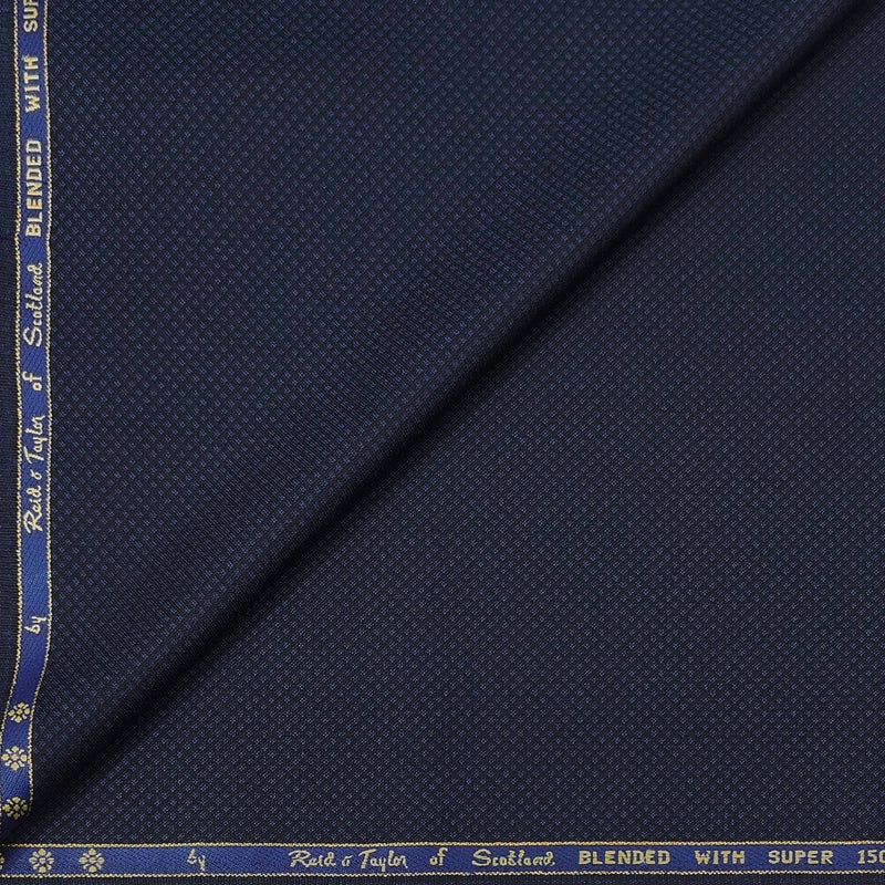 Trouser Fabric Reid & Taylor Super 150s Count 58%Wool Dobby Color Blackish Blue