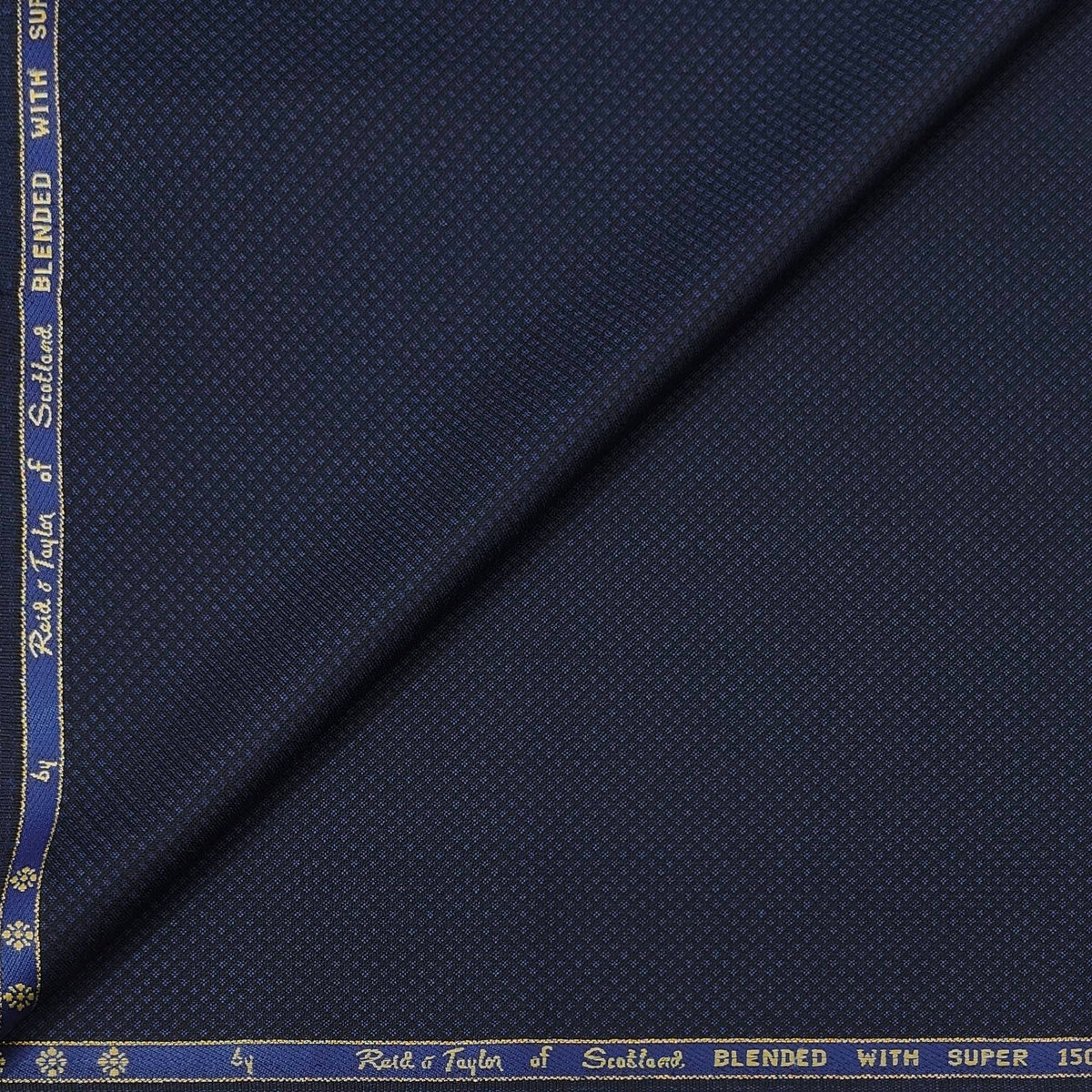 Trouser Fabric Reid & Taylor Super 150s Count 58%Wool Dobby Color Blackish Blue