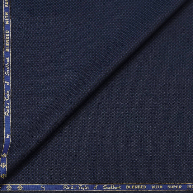 Trouser Fabric Reid & Taylor Super 150s Count 58%Wool Dobby Color Blackish Blue