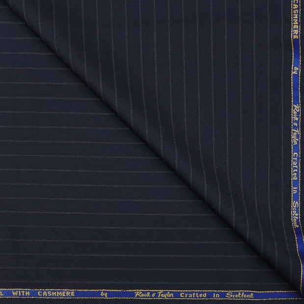 Trouser Fabric Reid & Taylor Super 150s Count 80%Wool Lining Color Midnight Blue