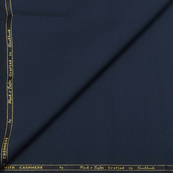 Trouser Fabric Reid & Taylor Super 140s Count 70%Wool Plain Color Dark Blue