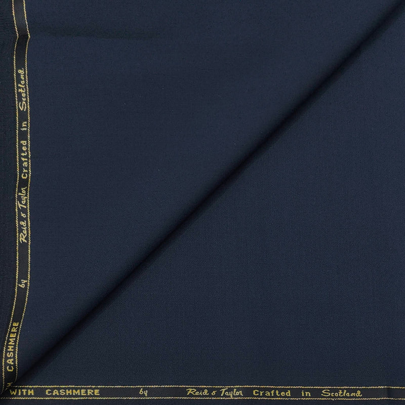 Trouser Fabric Reid & Taylor Super 140s Count 70%Wool Plain Color Dark Blue